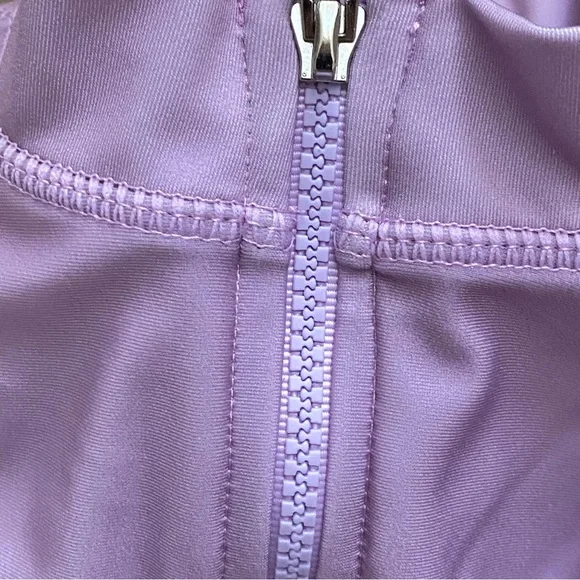 KYODAN • NEW! High Neck Zip Back Floral Swimsuit Top UPF 40 - Pastel Purple - Picture 11 of 16